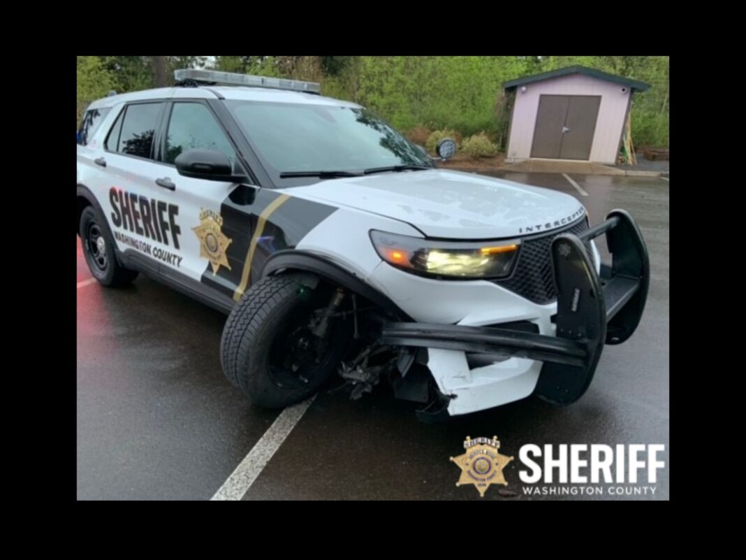 vehicle rams patrol car while attempting to flee Beaverton Oregon