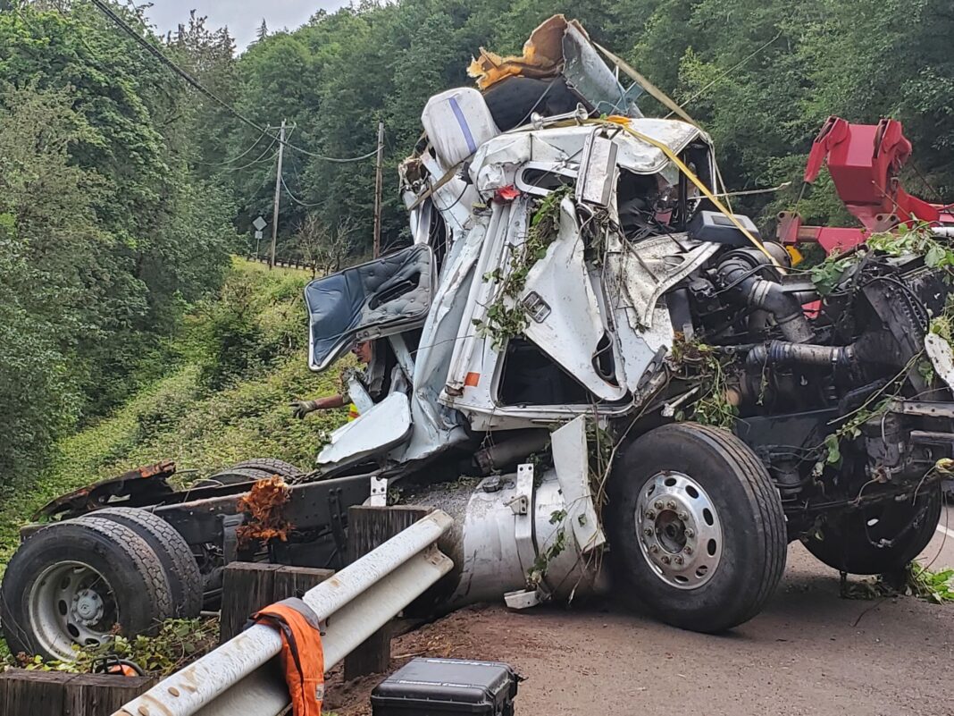 cmv impairment linn county crash truck recovered