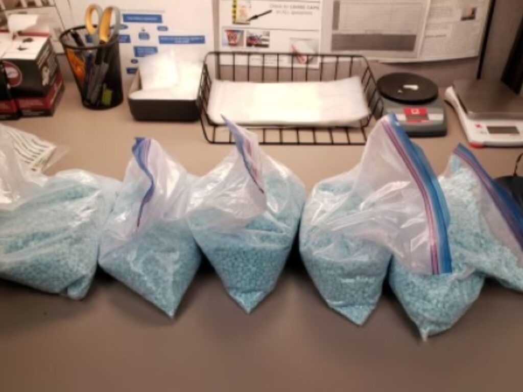 12 pounds of discovered blue m-30 fentanyl pills