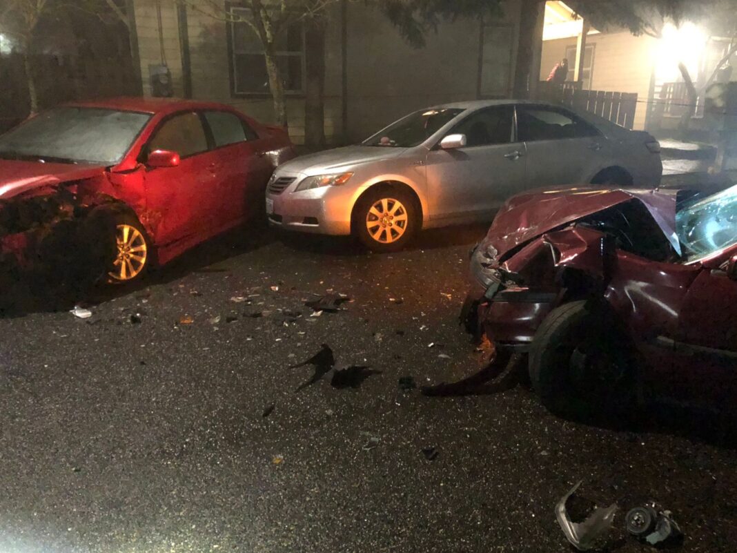 driver killed after striking 2 parked cars