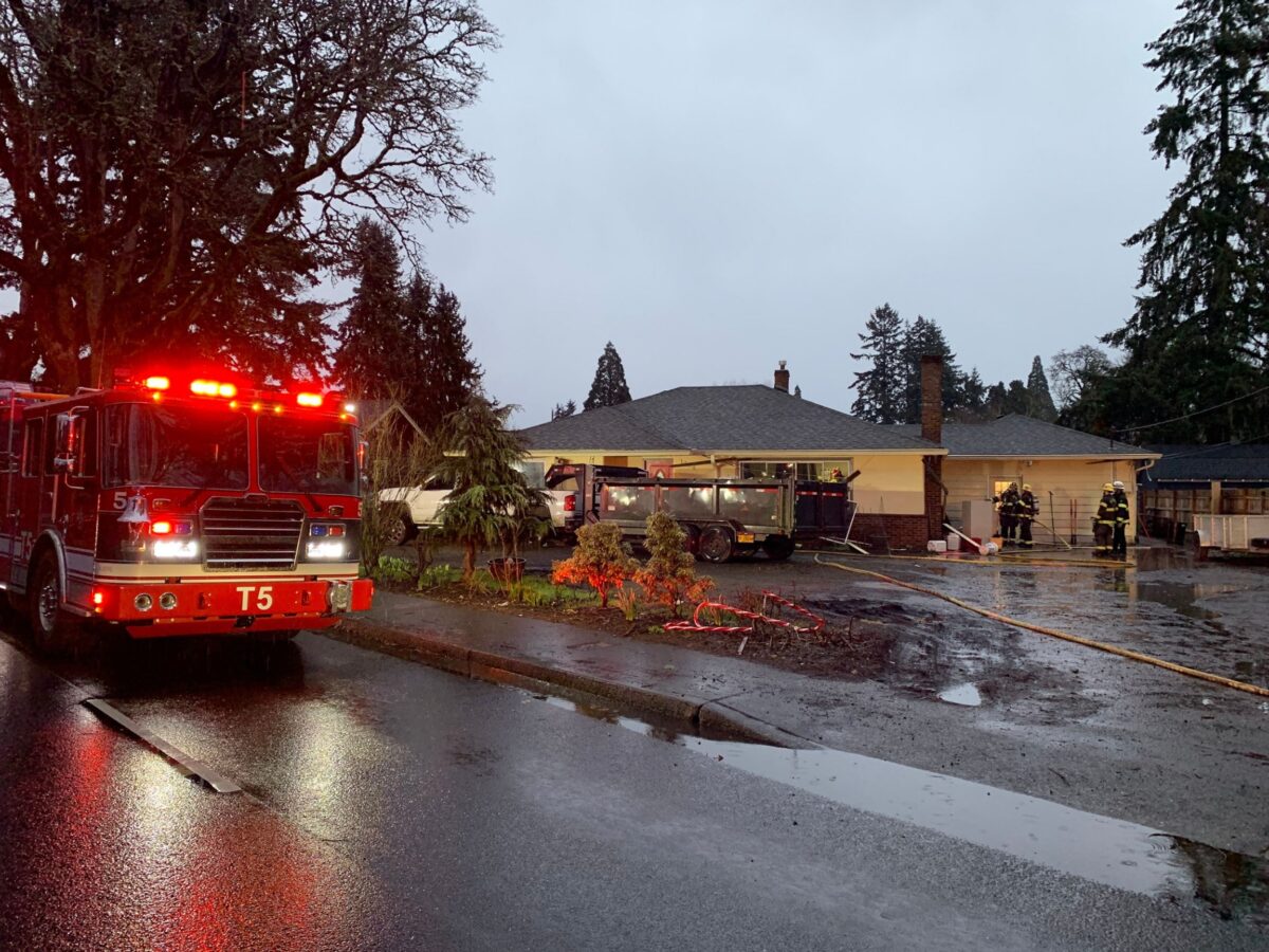 hillsboro fire & rescue in front of the home