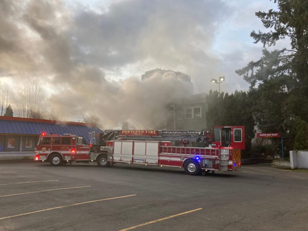 abandoned duplex fire (fire truck)