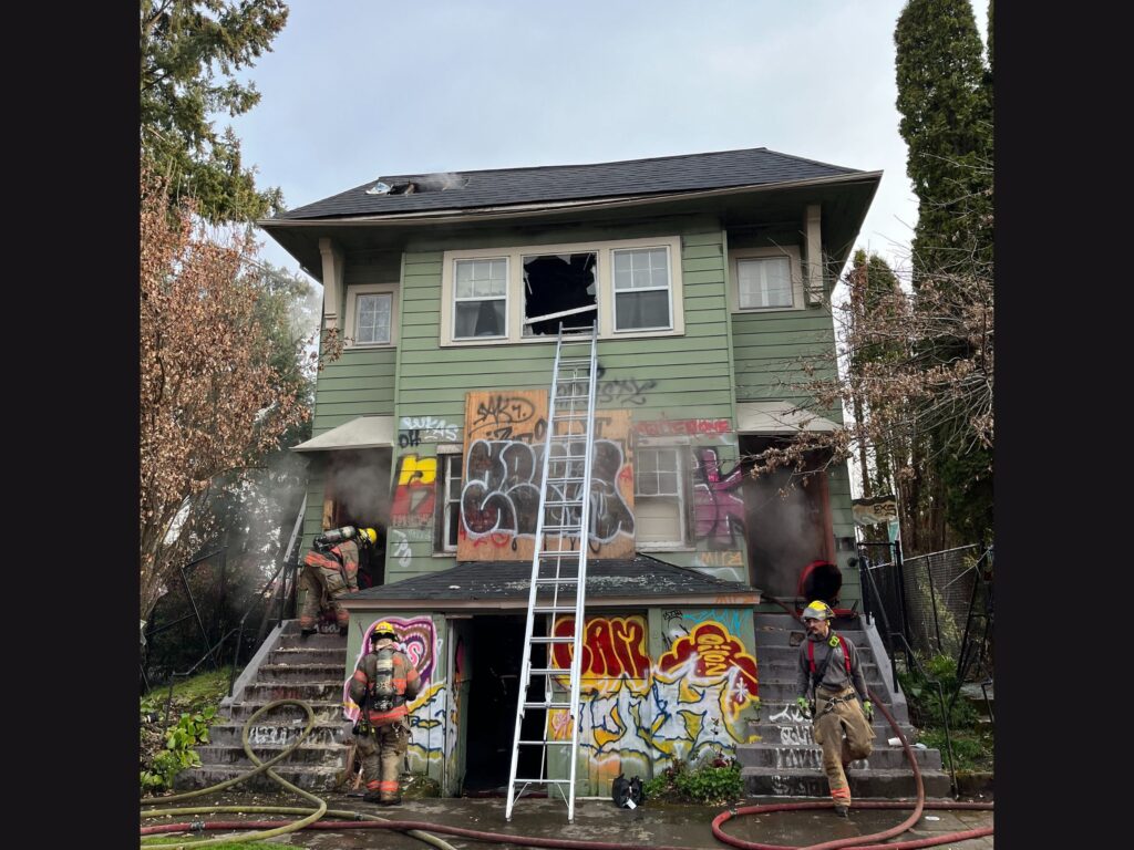 abandoned duplex fire (front of house)