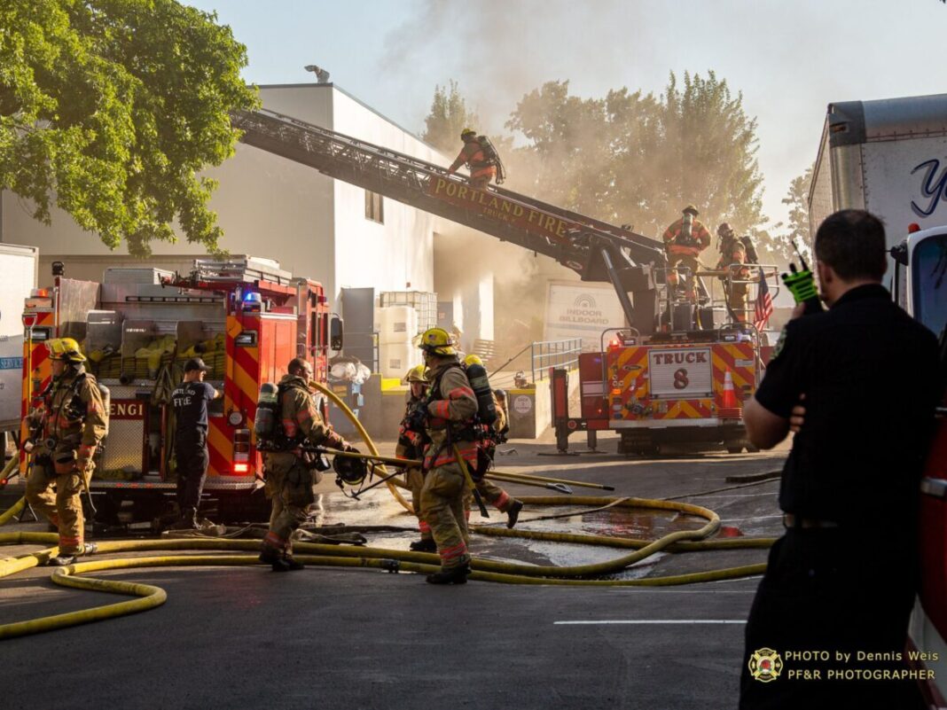 fire at swan island warehouse