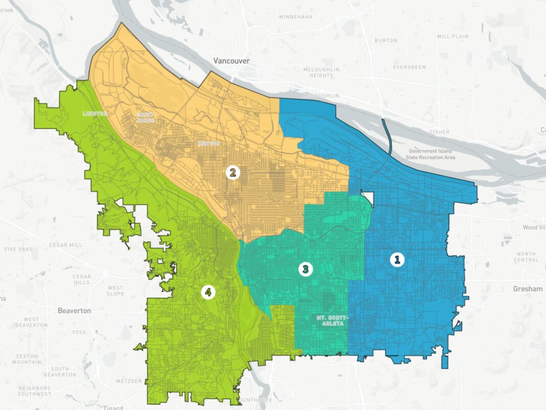 revised alder map is the new map for voting in portland city councilor elections