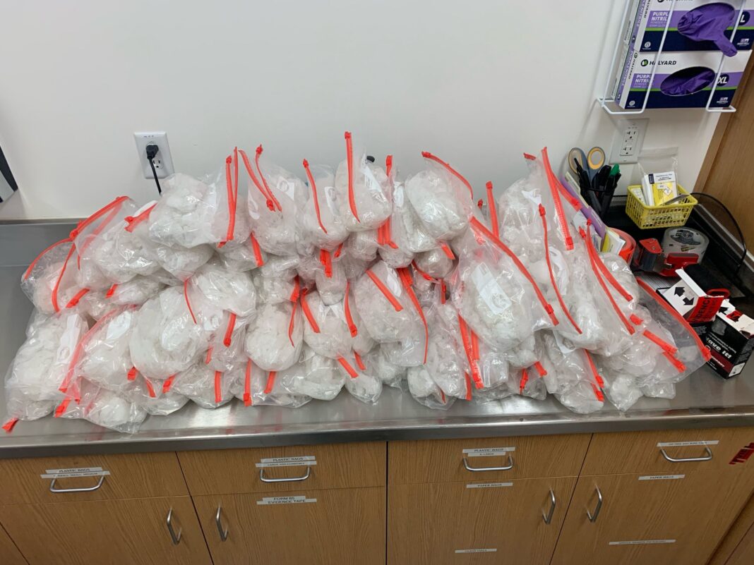 traffic stop leads to discovering 100 pounds of meth