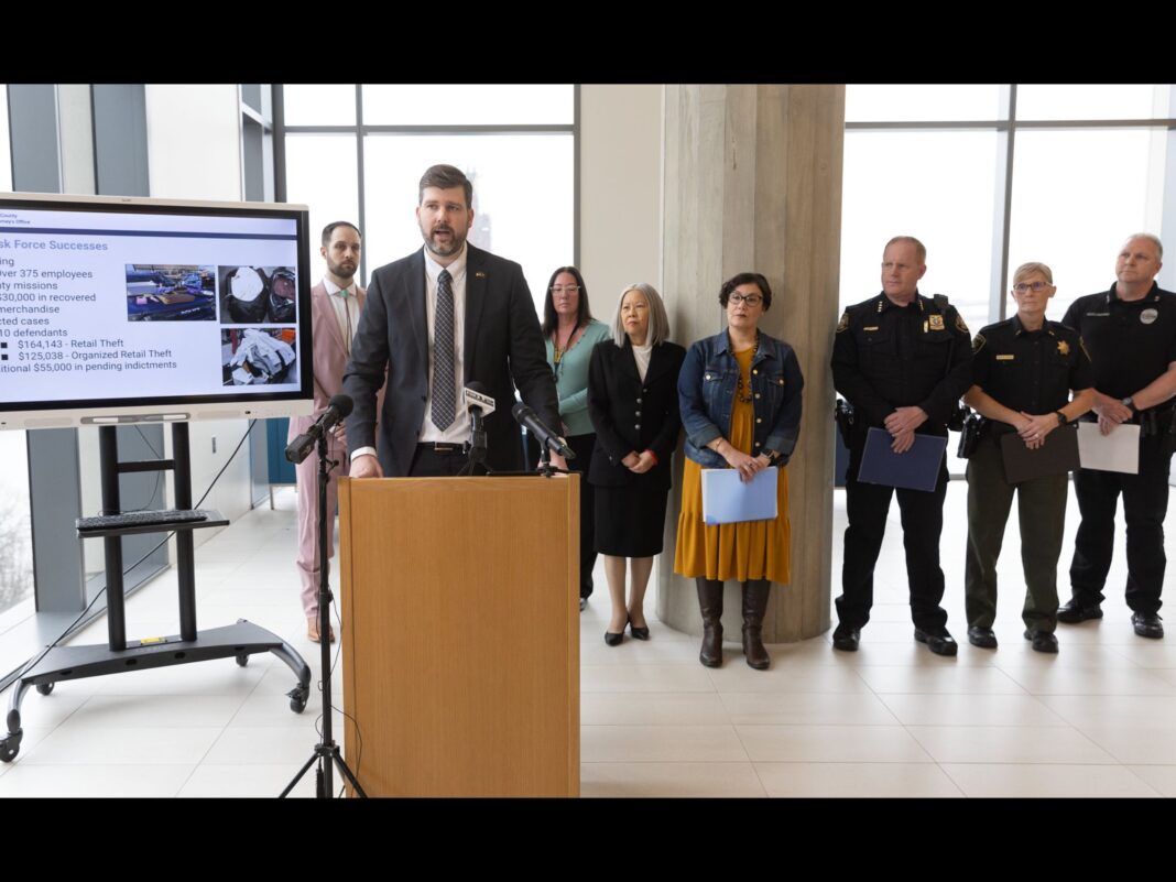 mike schmidt at press briefing on anti-theft task forces