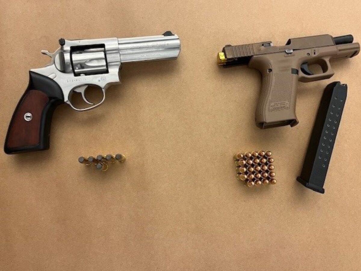 fully automatic pistol and revolver seized by police