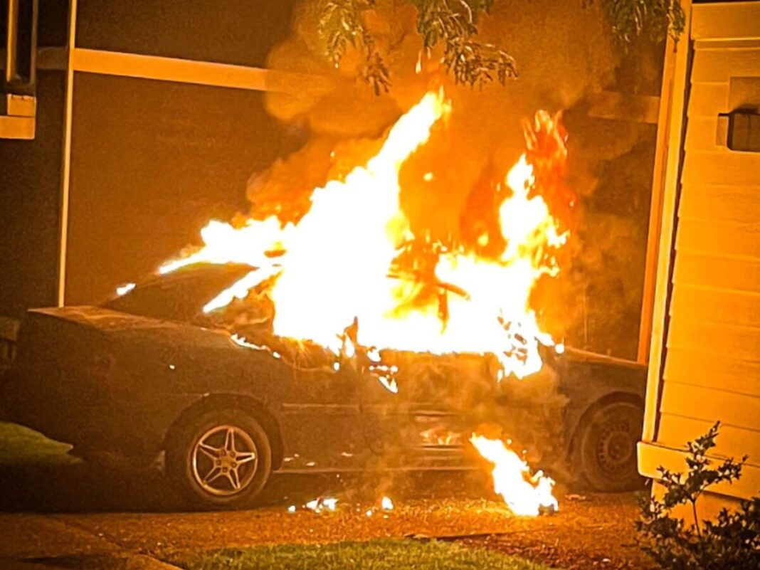 car on fire arsonist beaverton